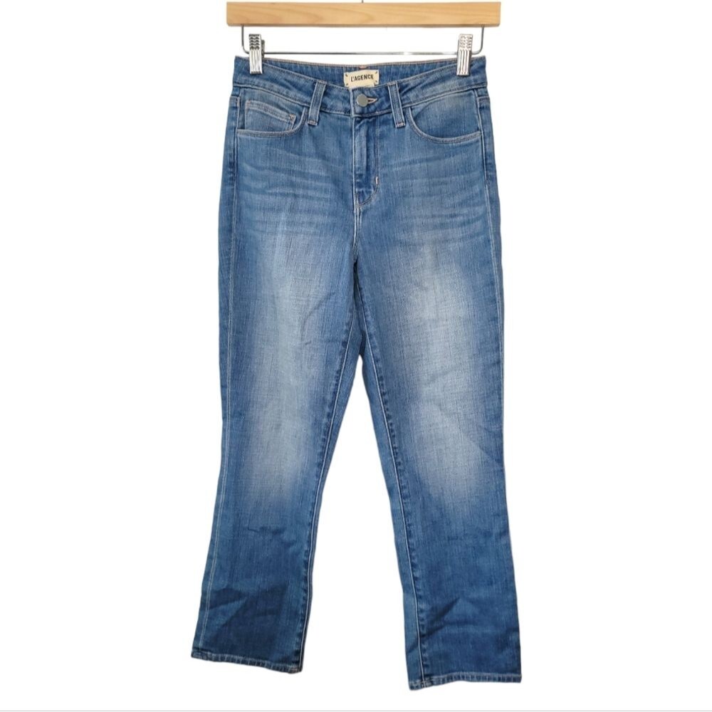 L'Agence Nadia Rockford High Rise Crop Straight Jeans Size 25 NWT